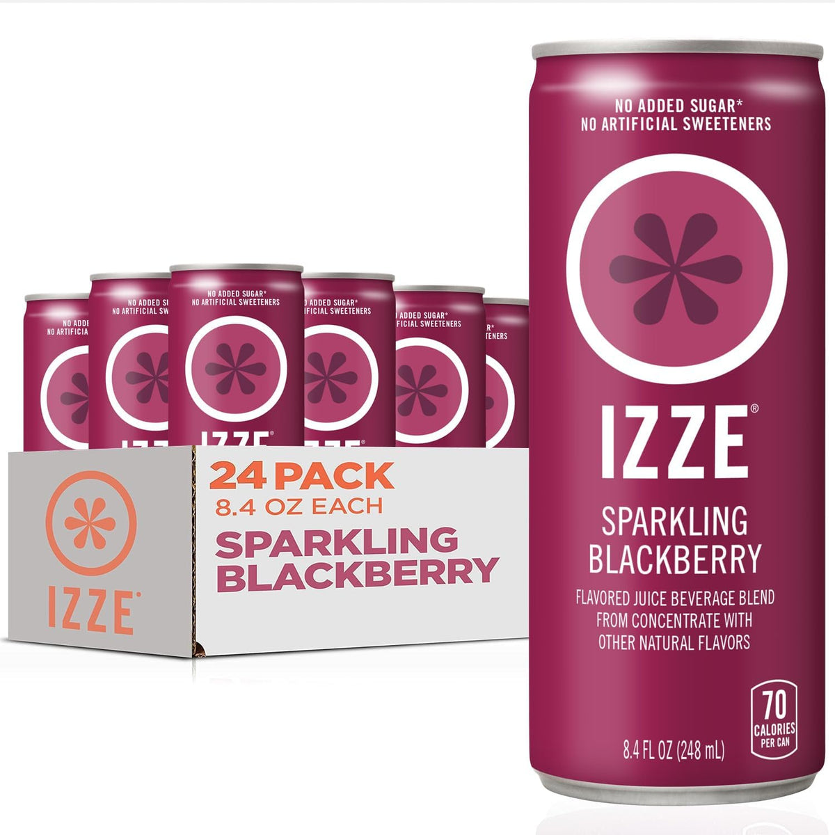 IZZE Blackberry sparkling can with bold real-fruit flavor and refreshing fizz.