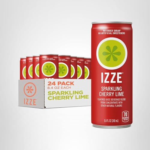 IZZE Cherry Lime fizz spotlight emphasizing bold flavor and premium juice blend.