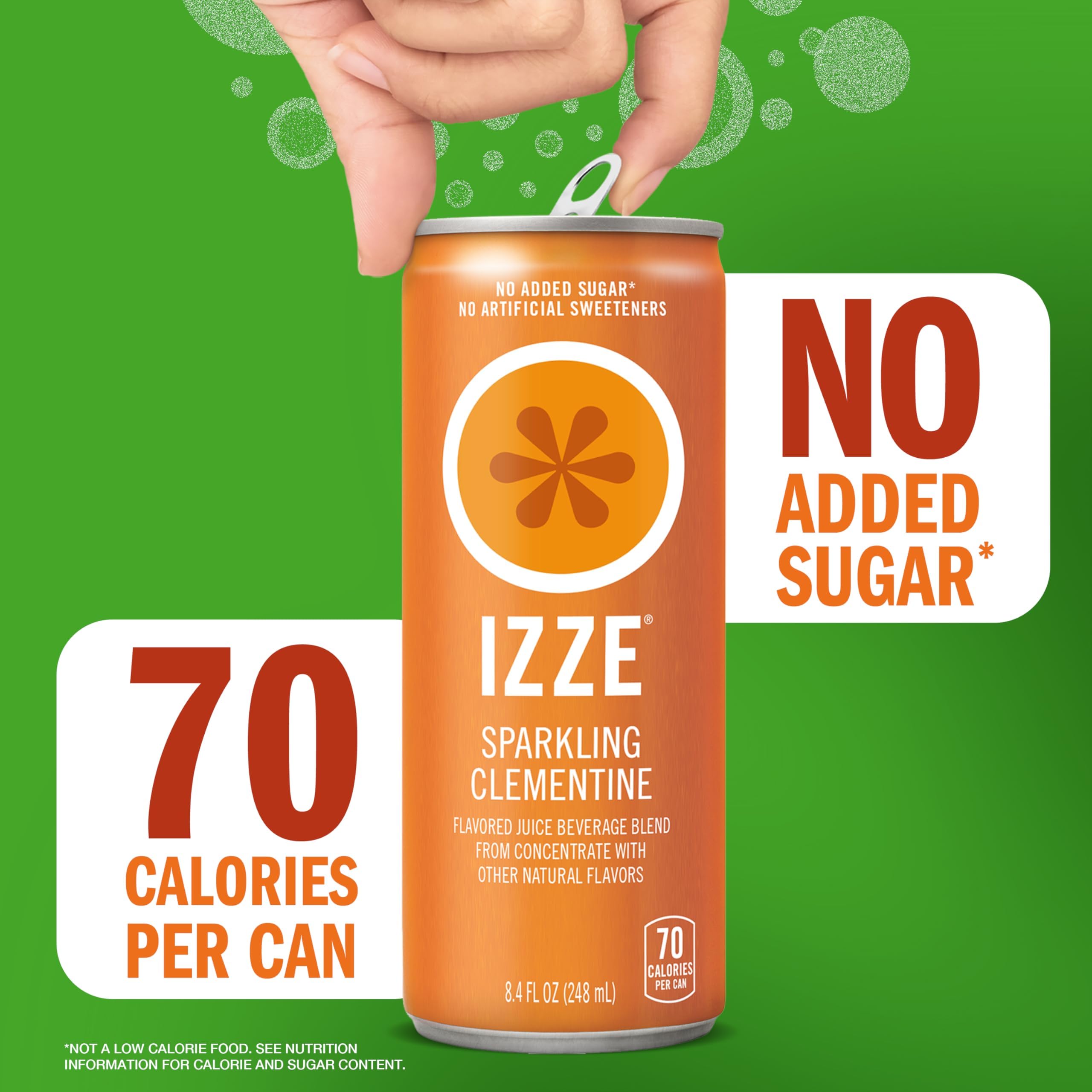 IZZE Clementine in a chilled glass with ice, a crisp citrus moment.