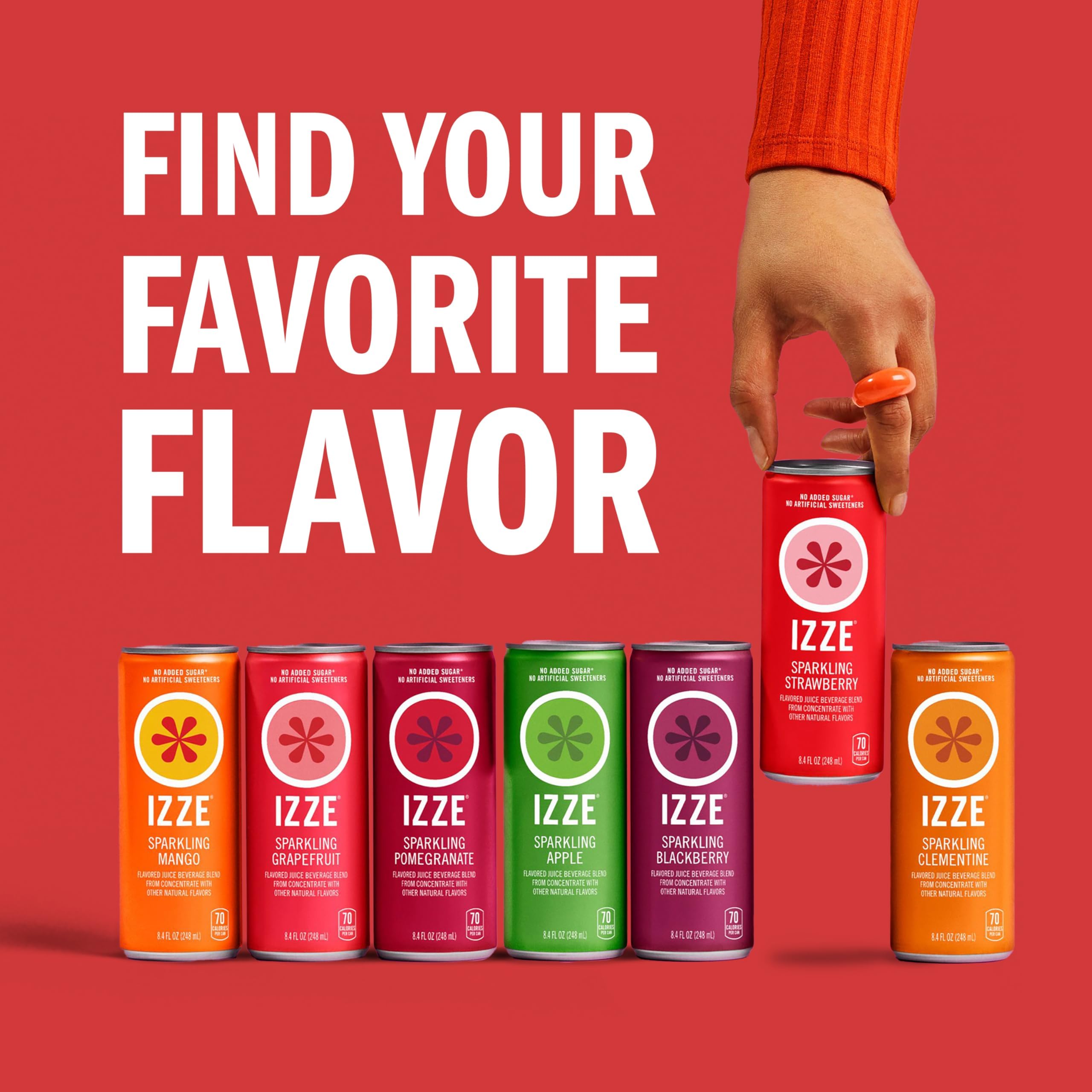 IZZE Grapefruit label info, 60% real juice blend with no artificial sweeteners.