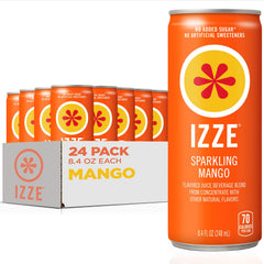 IZZE Mango Sparkling Juice can with bold mango flavor and no added sugar.