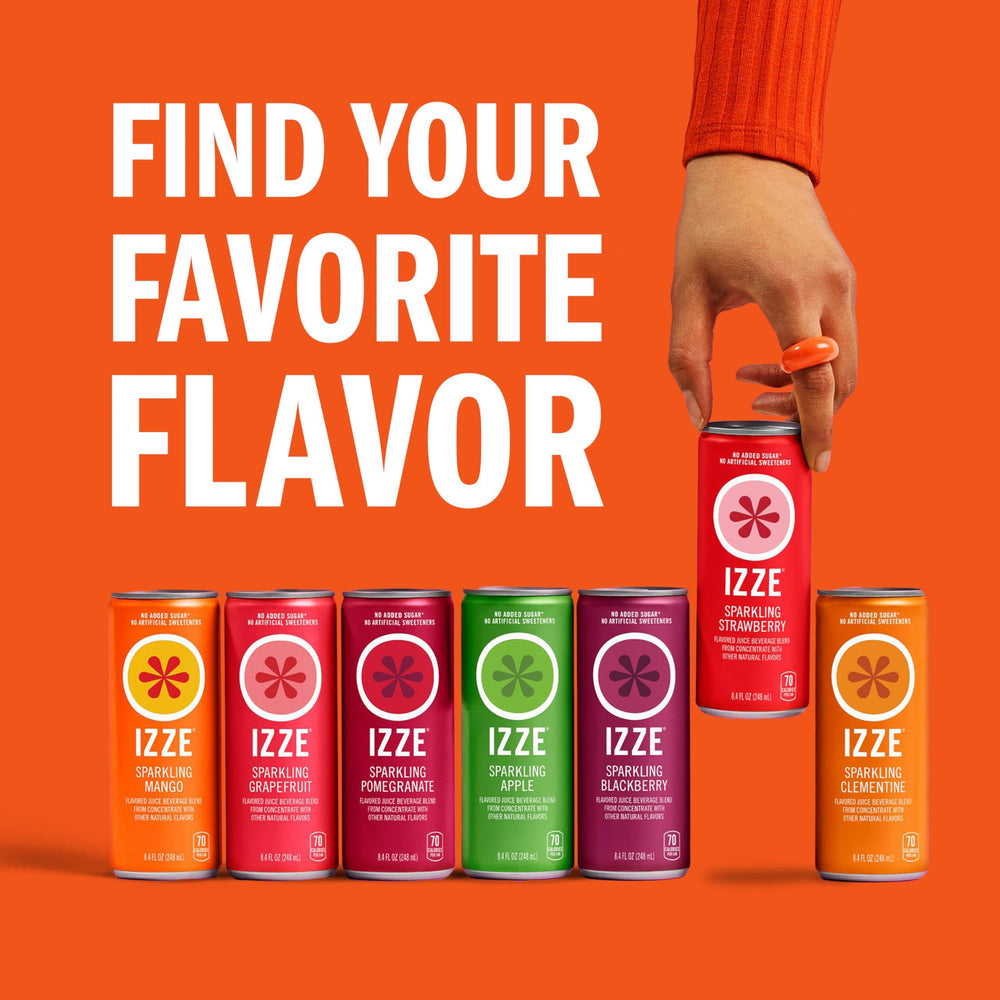 IZZE Mango Sparkling Juice colorful packaging perfect for party spreads.