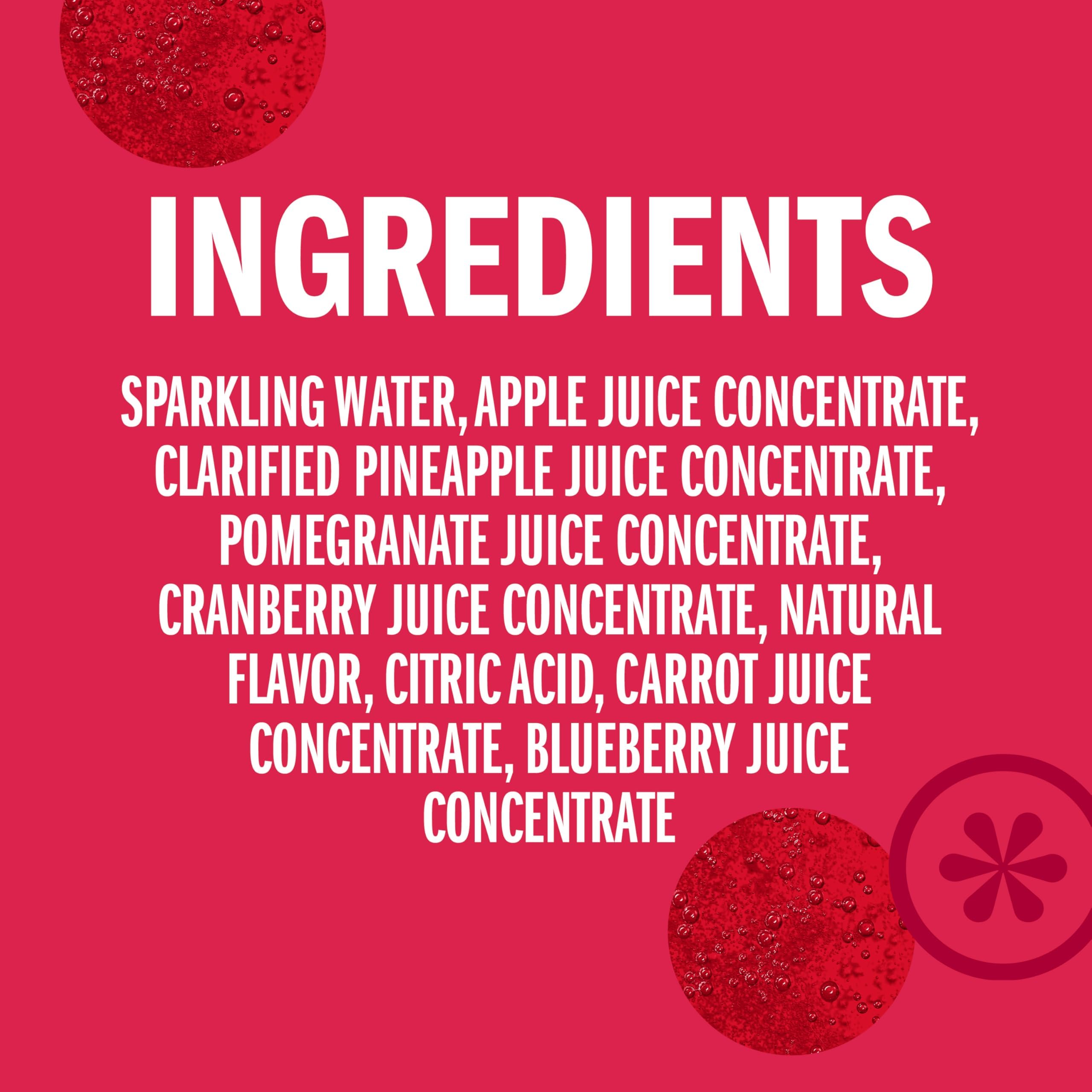 IZZE Pomegranate glass serve highlighting vibrant juice and sparkling water combo.