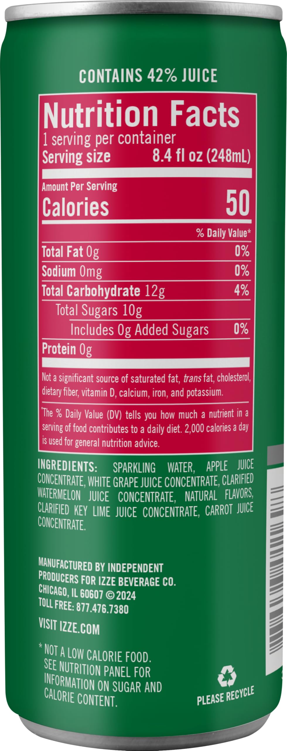 IZZE Sparkling Watermelon bottle with crisp aroma and real juice.