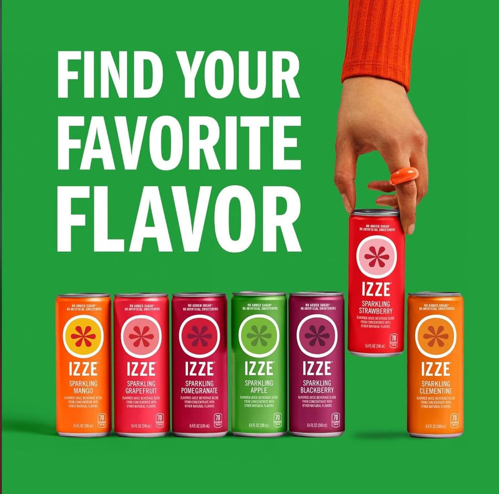 Close-up of IZZE Watermelon label highlighting natural ingredients.
