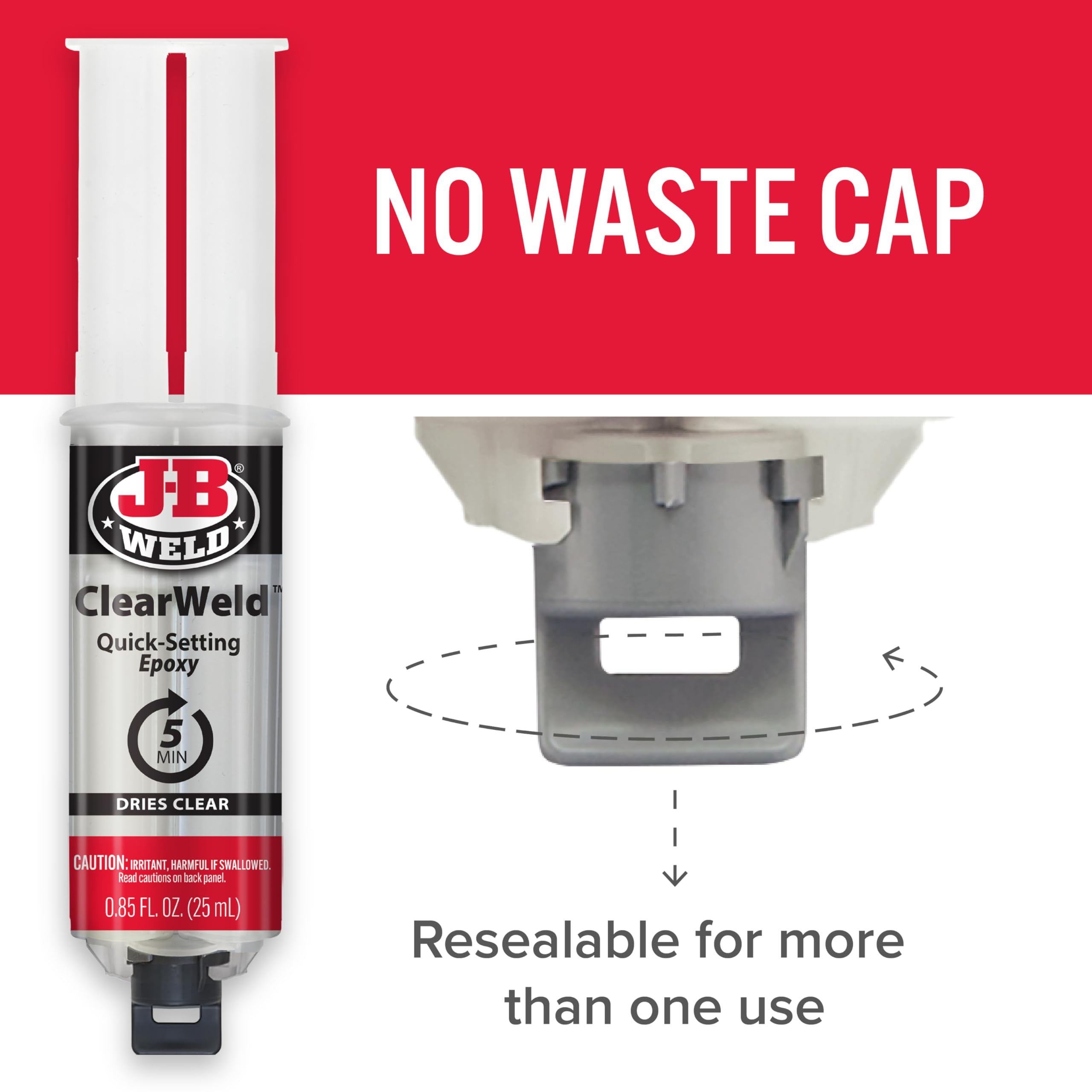 Re-sealable cap helps prevent drying and leaks between uses.