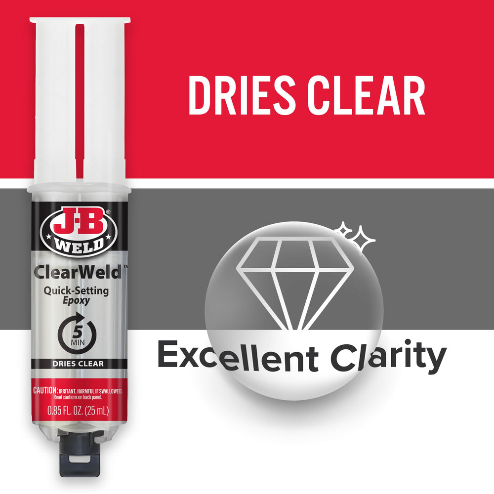 Transparent bond forms on ceramic or glass while staying discreet.