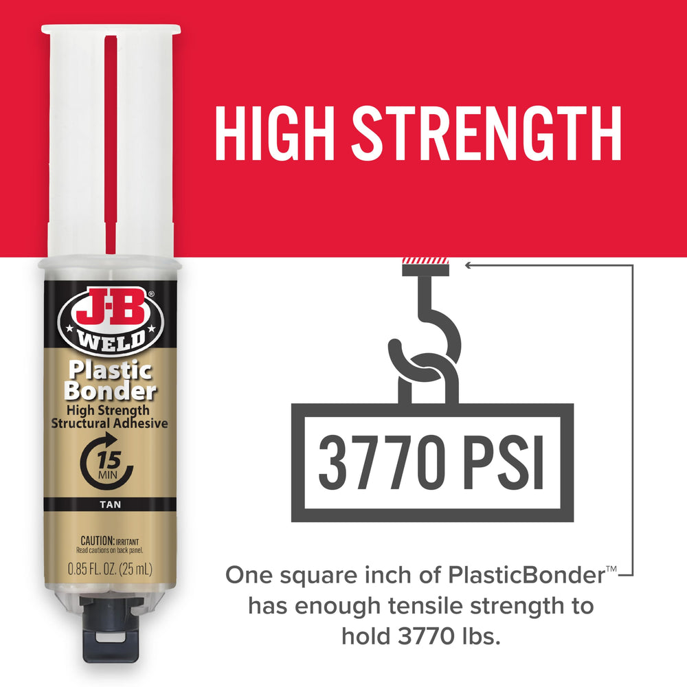 J-B Weld Plastic Bonder 30-hour cure forms a strong, durable bond.