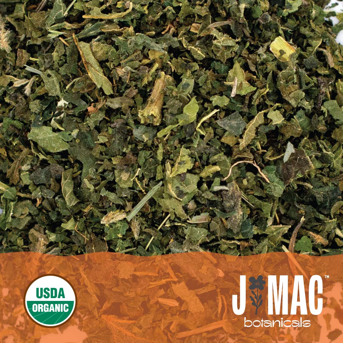 J Mac Botanicals resealable bag preserving freshness between brews.