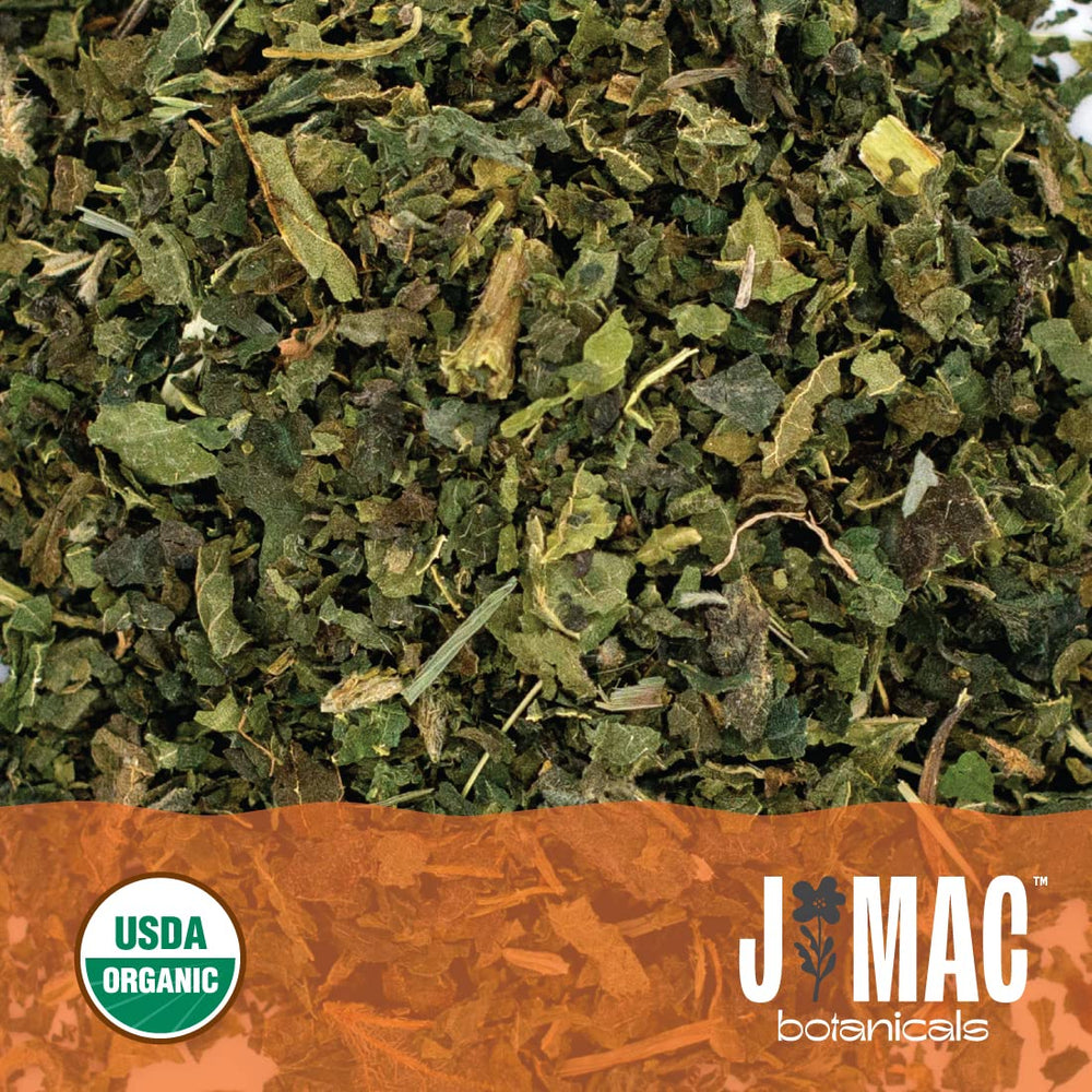 J Mac Botanicals resealable bag preserving freshness between brews.