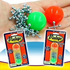 JA-RU two-colored balls ready for fast-paced jack play indoors