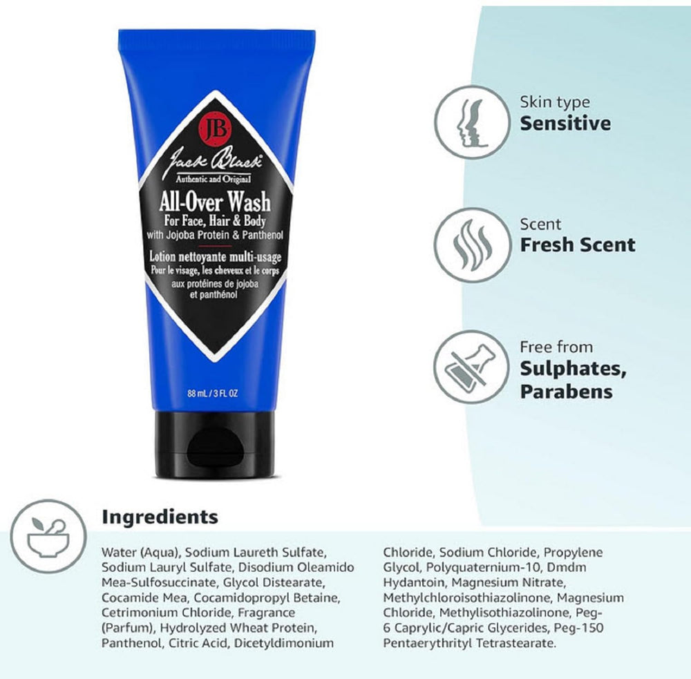 Jack Black All Over Wash cruelty-free vegan packaging.