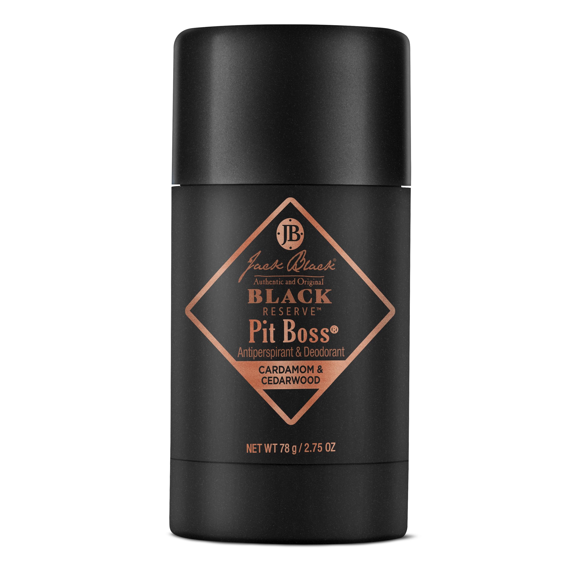Jack Black Pit Boss Black Reserve packaging shows durable protection for daily wear