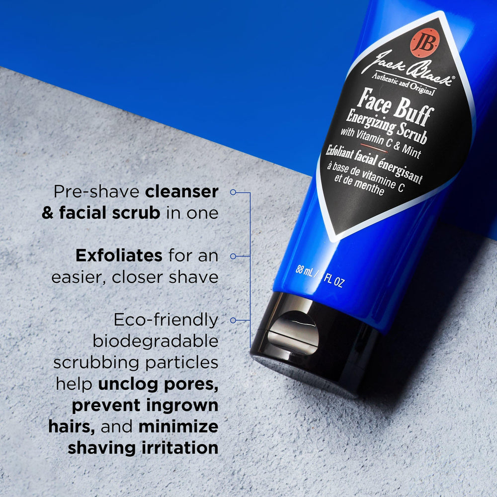 Jack Black Face Buff Energizing Scrub peppermint cooling moment on skin