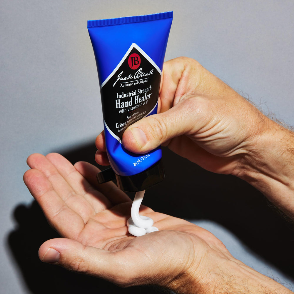 Jack Black Industrial Strength Hand Healer cream absorbed, silky hands after use.