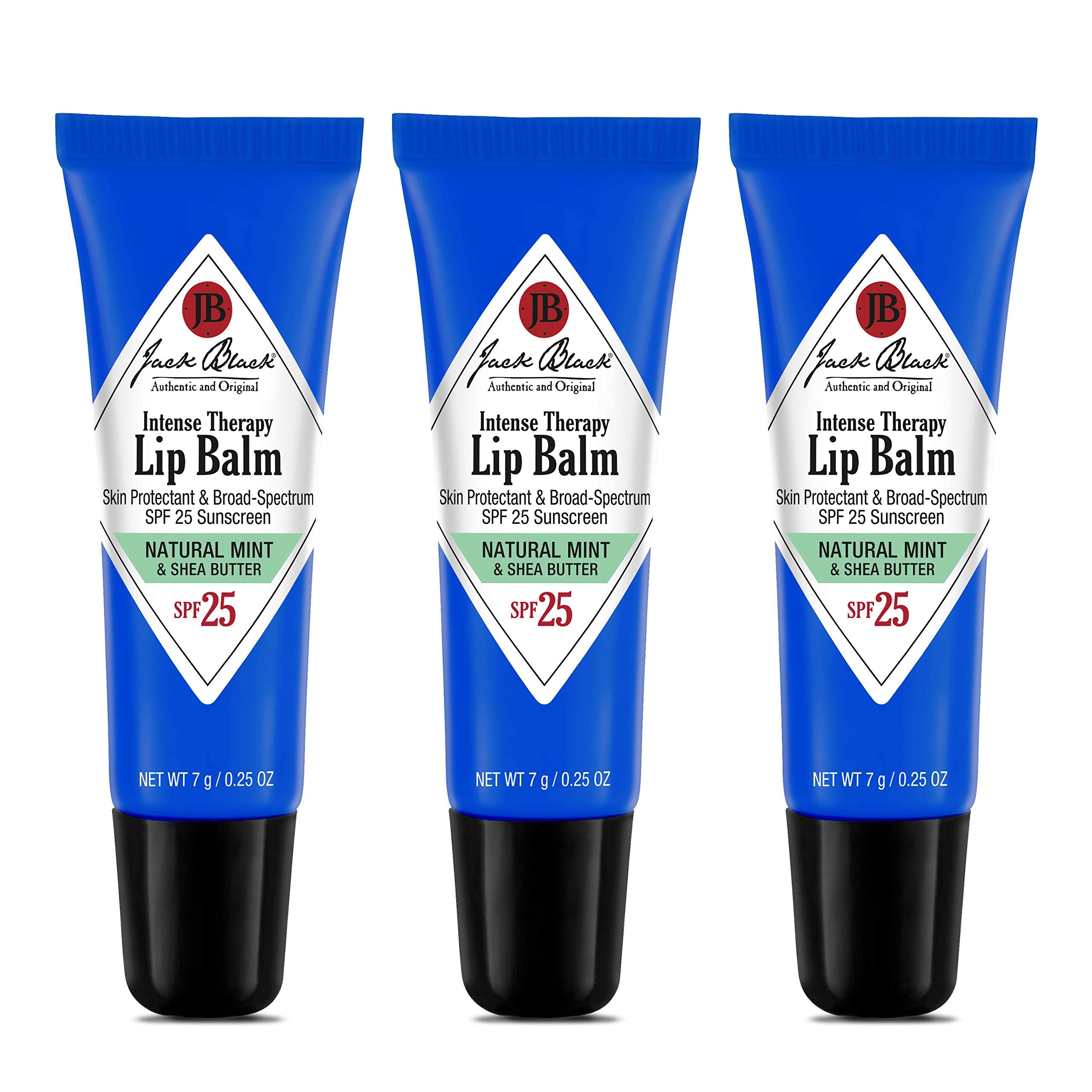 Jack Black Intense Therapy lip balm 3-pack in natural mint for dry lips