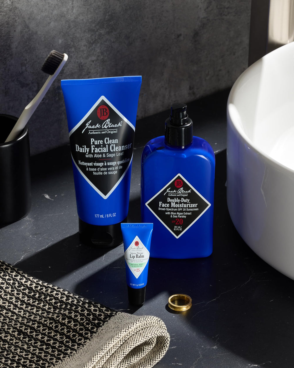 Jack Black Intense Therapy Lip Balm made in the USA and dermatologist-tested.