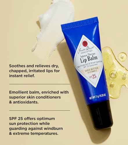 Jack Black Intense Therapy Lip Balm organic ingredients nourish with shea butter and avocado oil.