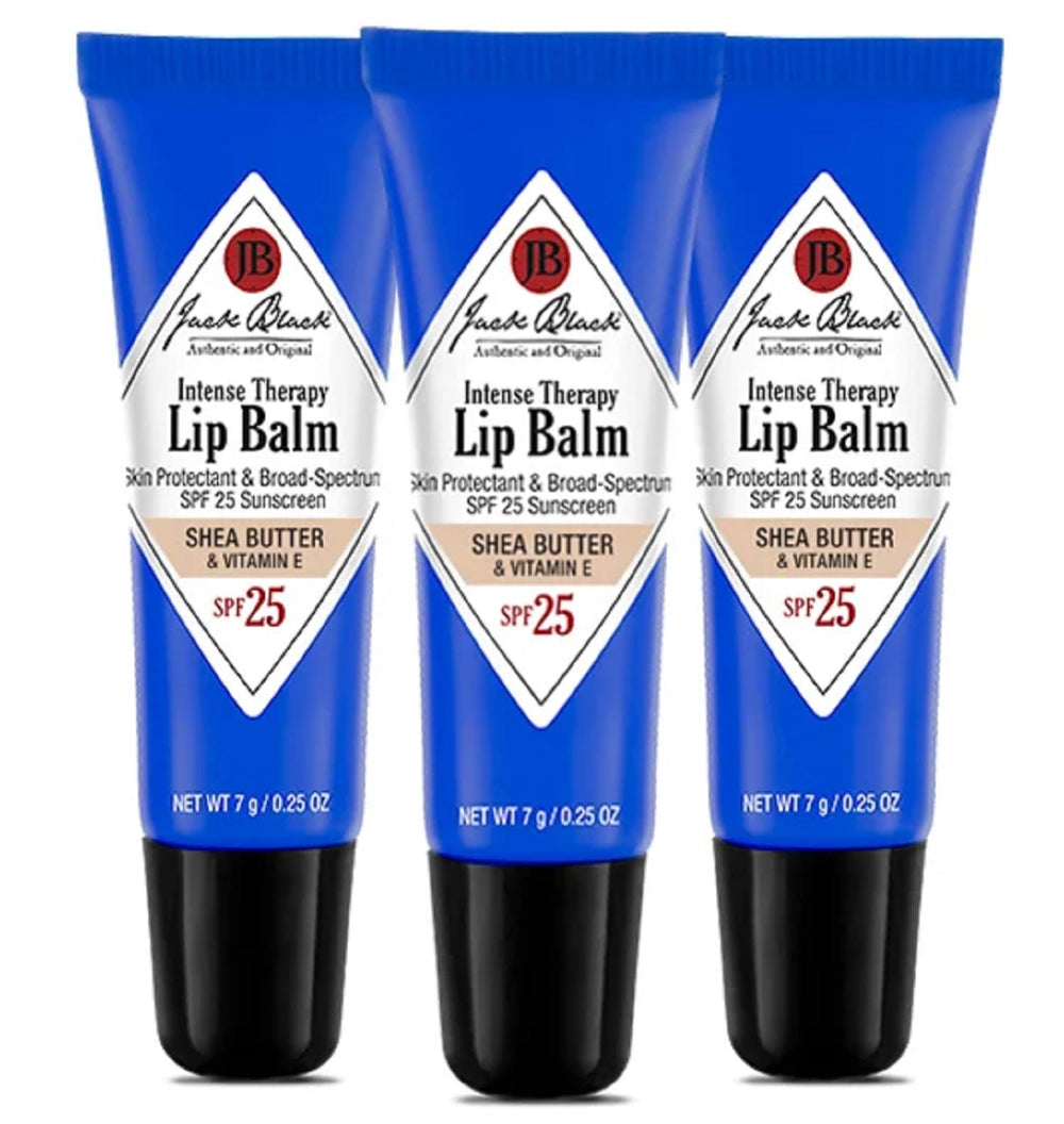 Jack Black Intense Therapy lip balm with shea butter for smooth lips.