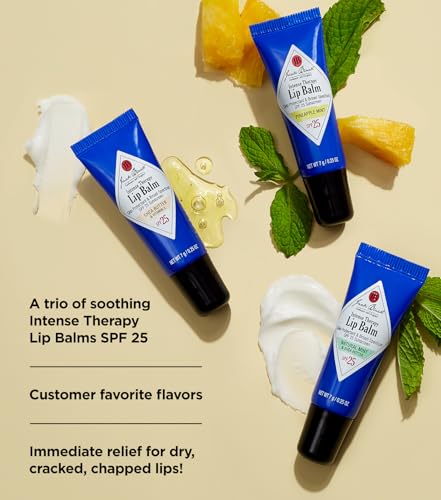 Jack Black Intense Therapy Lip Balm Trio back packaging with product details