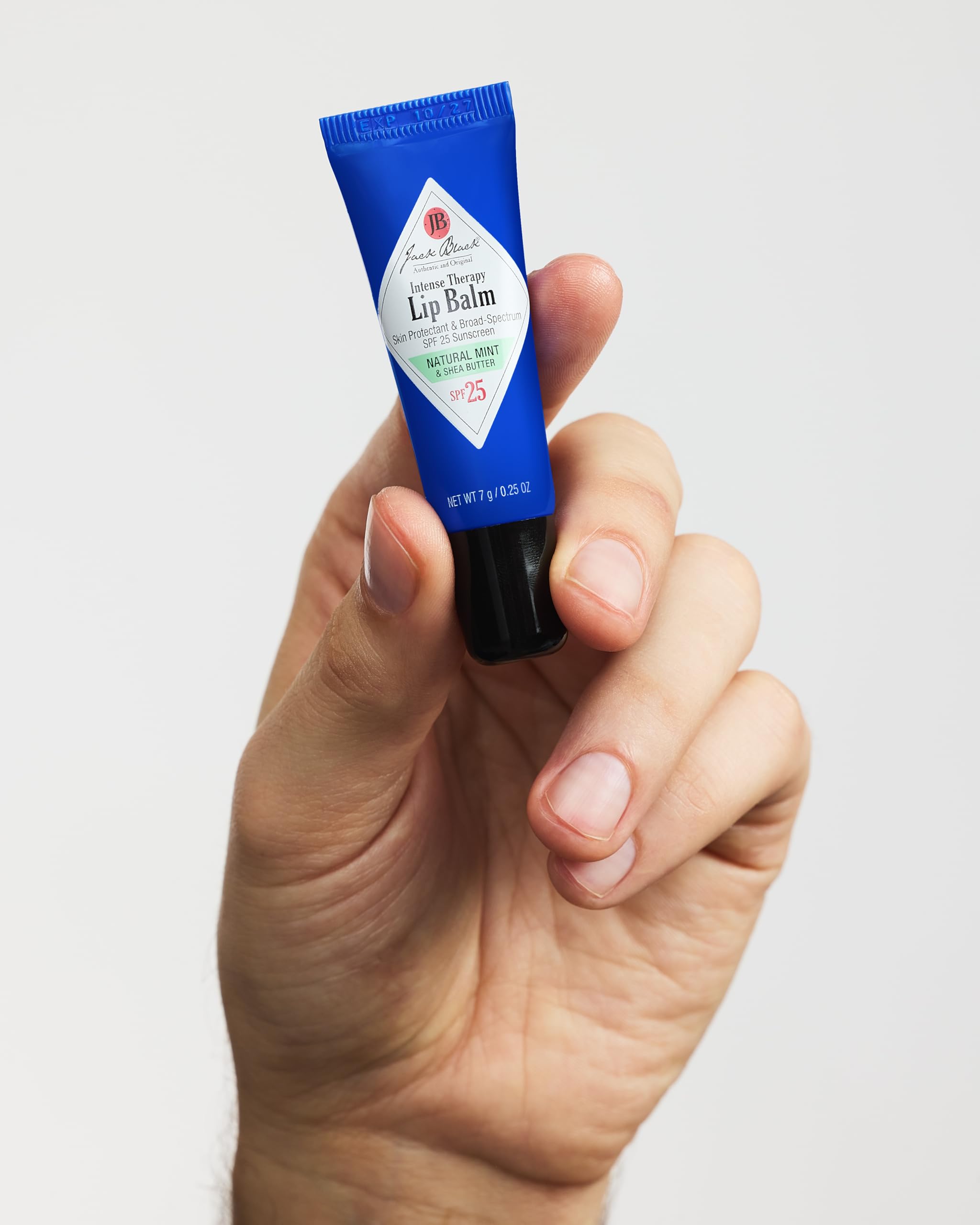 Jack Black lip balm protects against wind and harsh outdoor conditions.