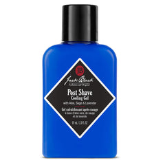 Jack Black Post Shave Cooling Gel bottle showing fragrance-free relief after shaving.