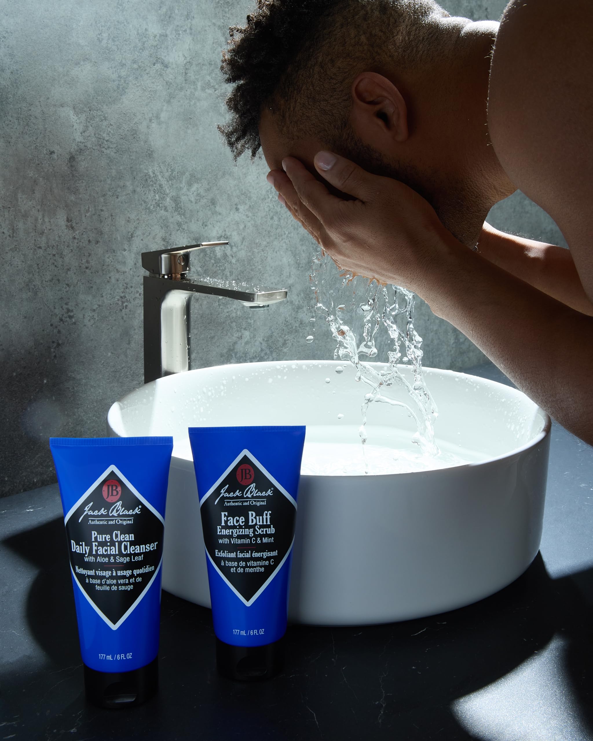 Jack Black Skin Saviors Set SPF 20 label highlights daily sun protection.