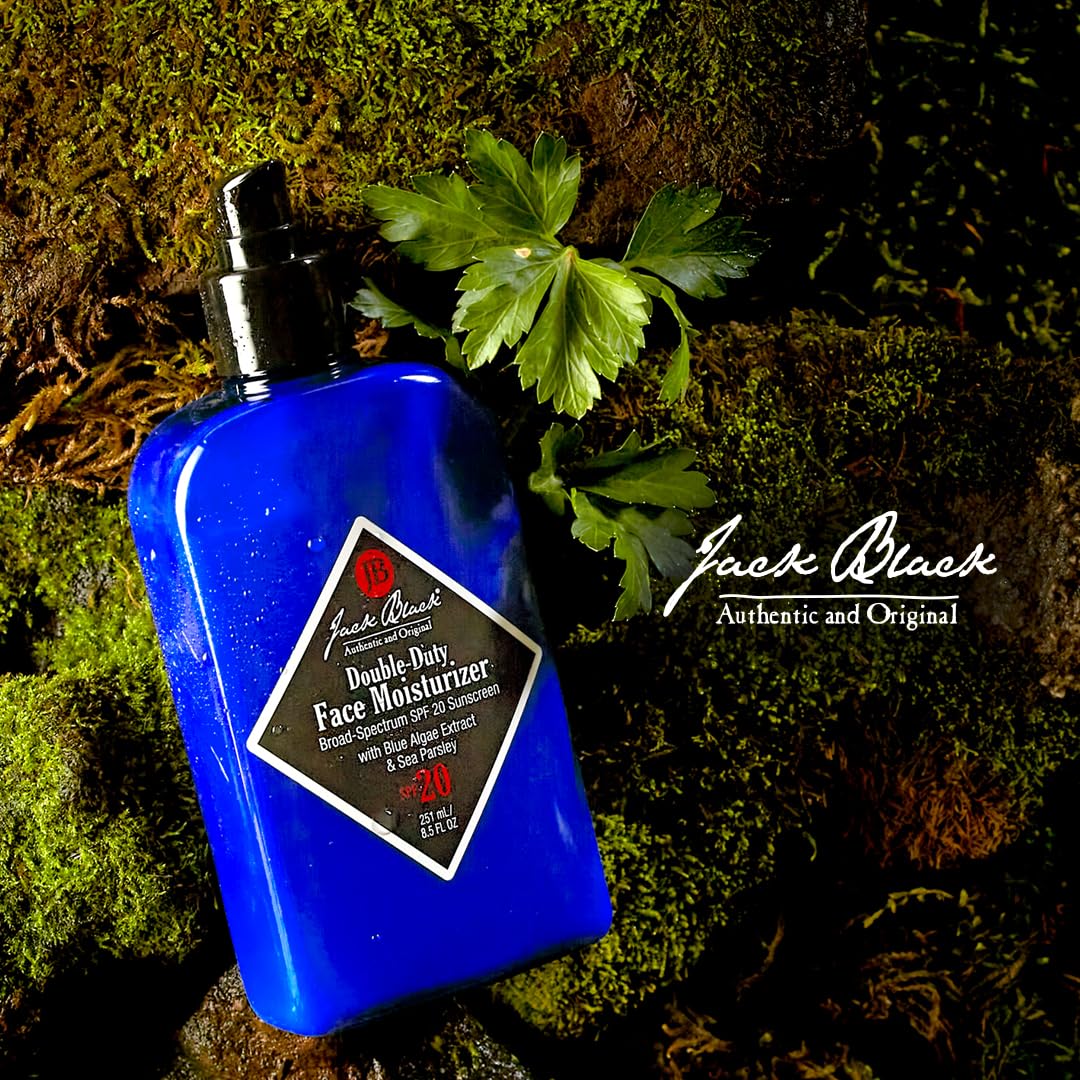 Jack Black moisturizer applied during a morning skincare routine.