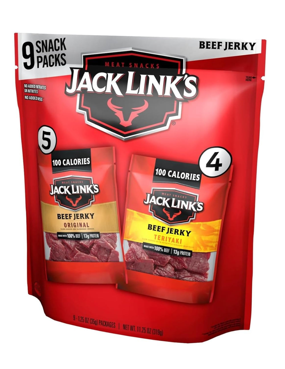 Jack Link's Original beef jerky bag for on-the-go protein