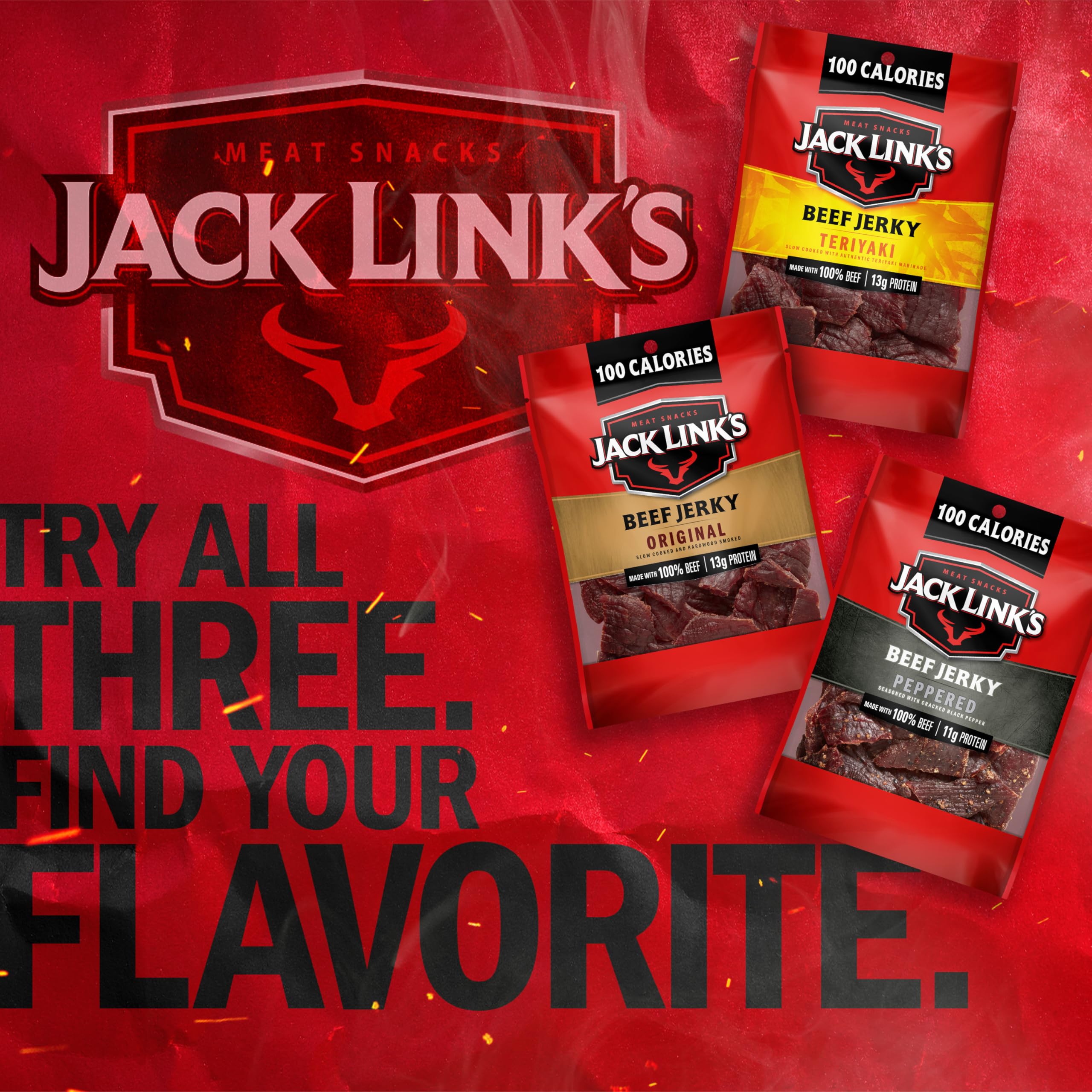 Jack Link's beef jerky ready-to-eat snack for busy days.