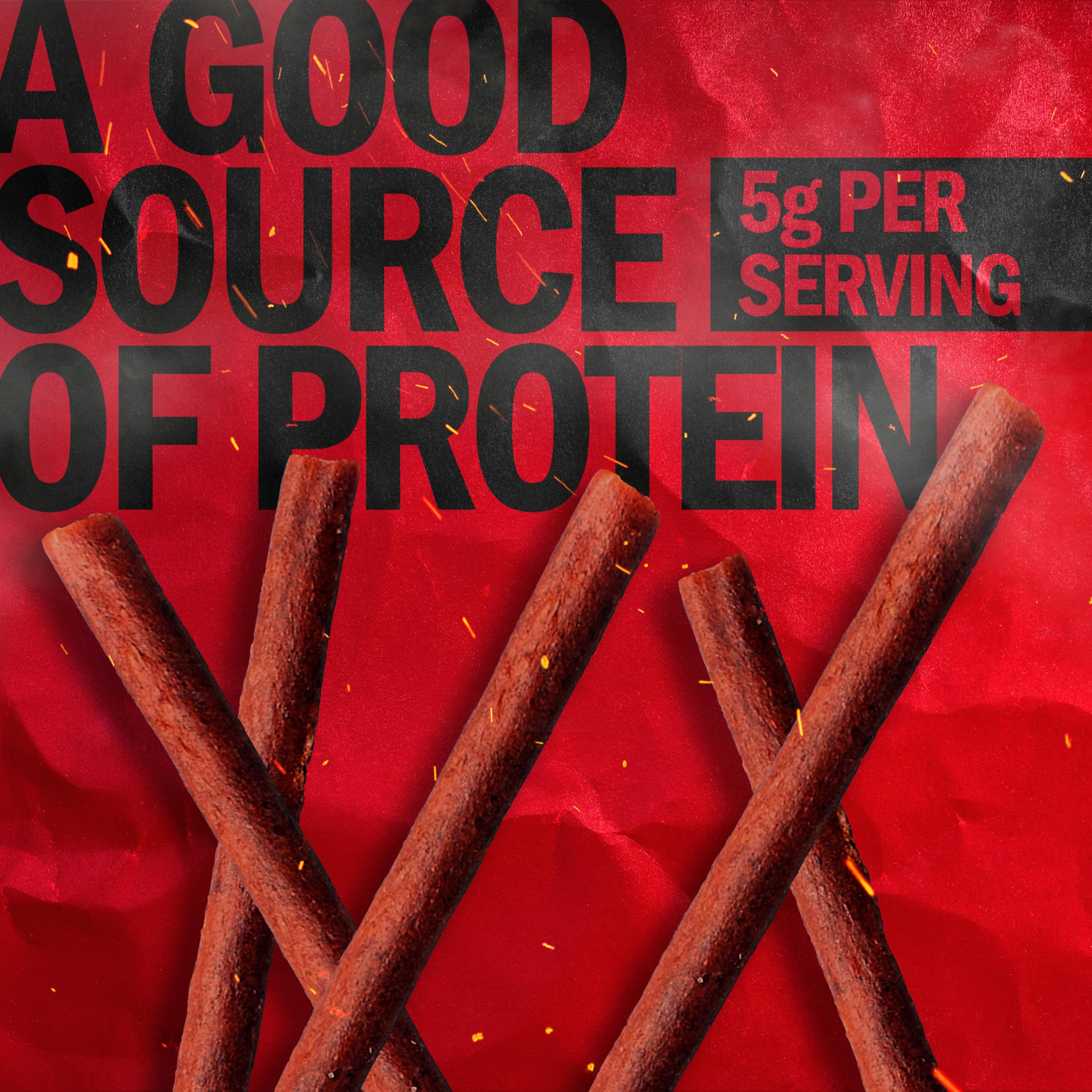 Opening wrapper reveals ready-to-eat meat snack from Jack Link's.