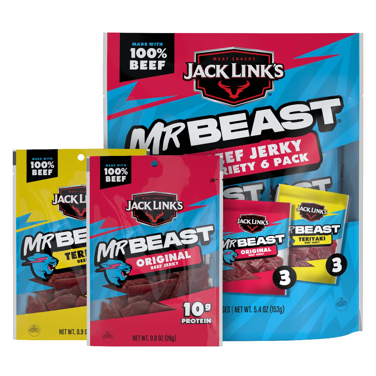 Jack Link's MrBeast beef jerky is ready-to-eat and convenient.