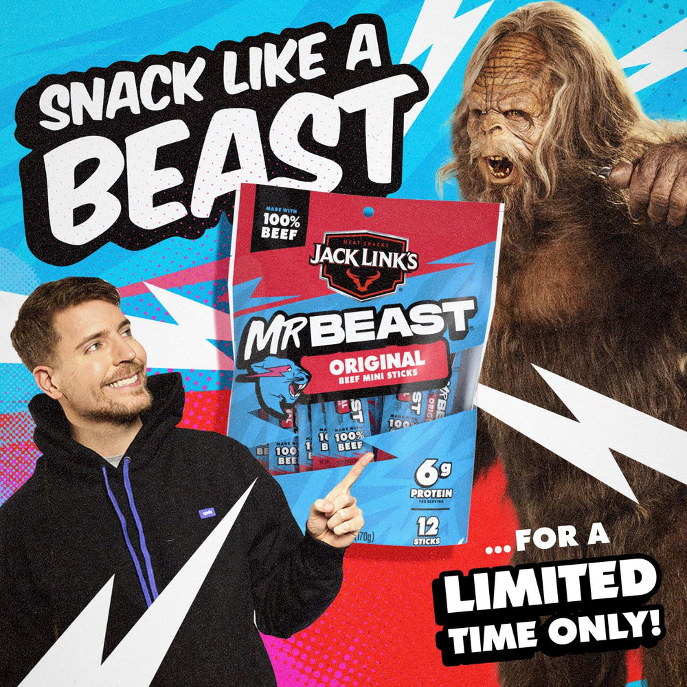Original Mini Beef Sticks served in a compact, portable package.