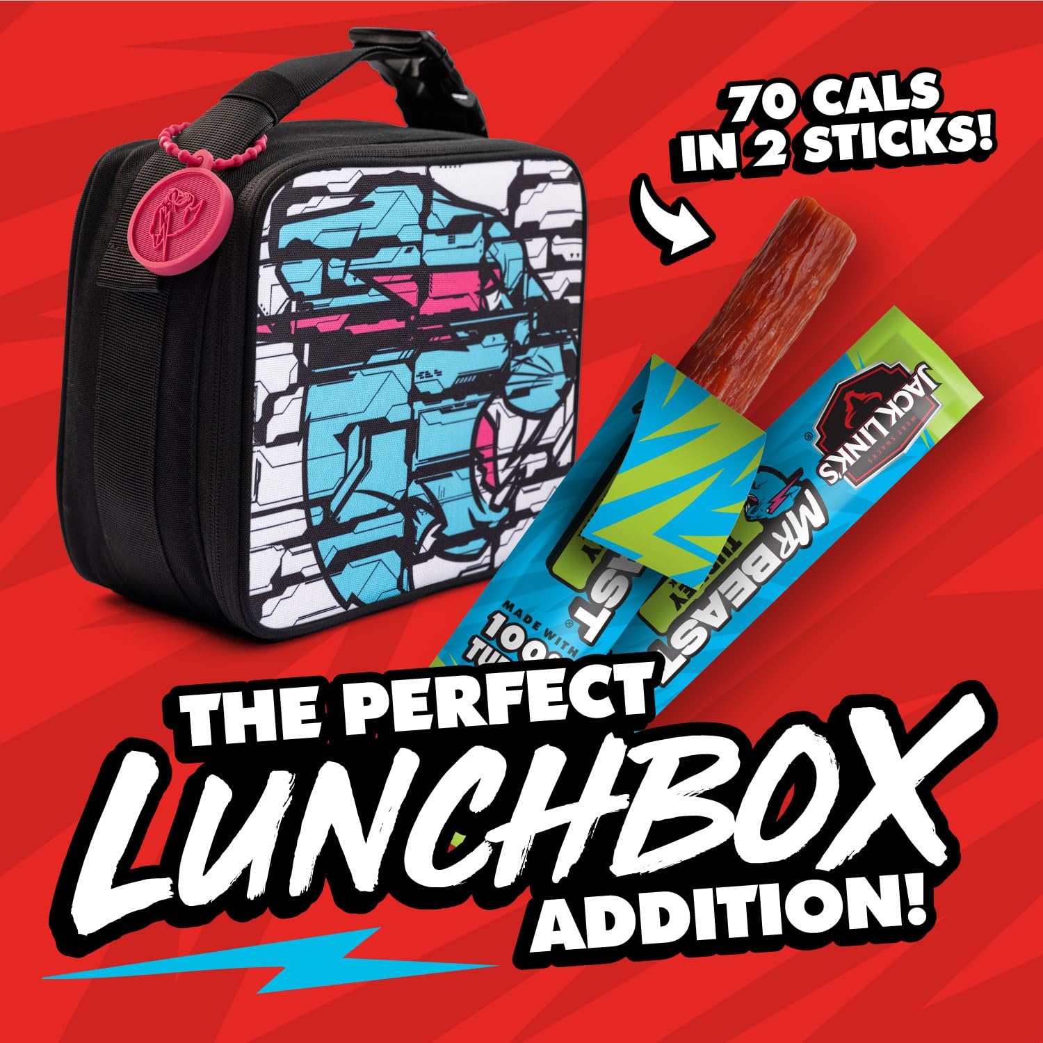 Zero sugar claim featured on Jack Link’s MrBeast Turkey Mini Sticks packaging