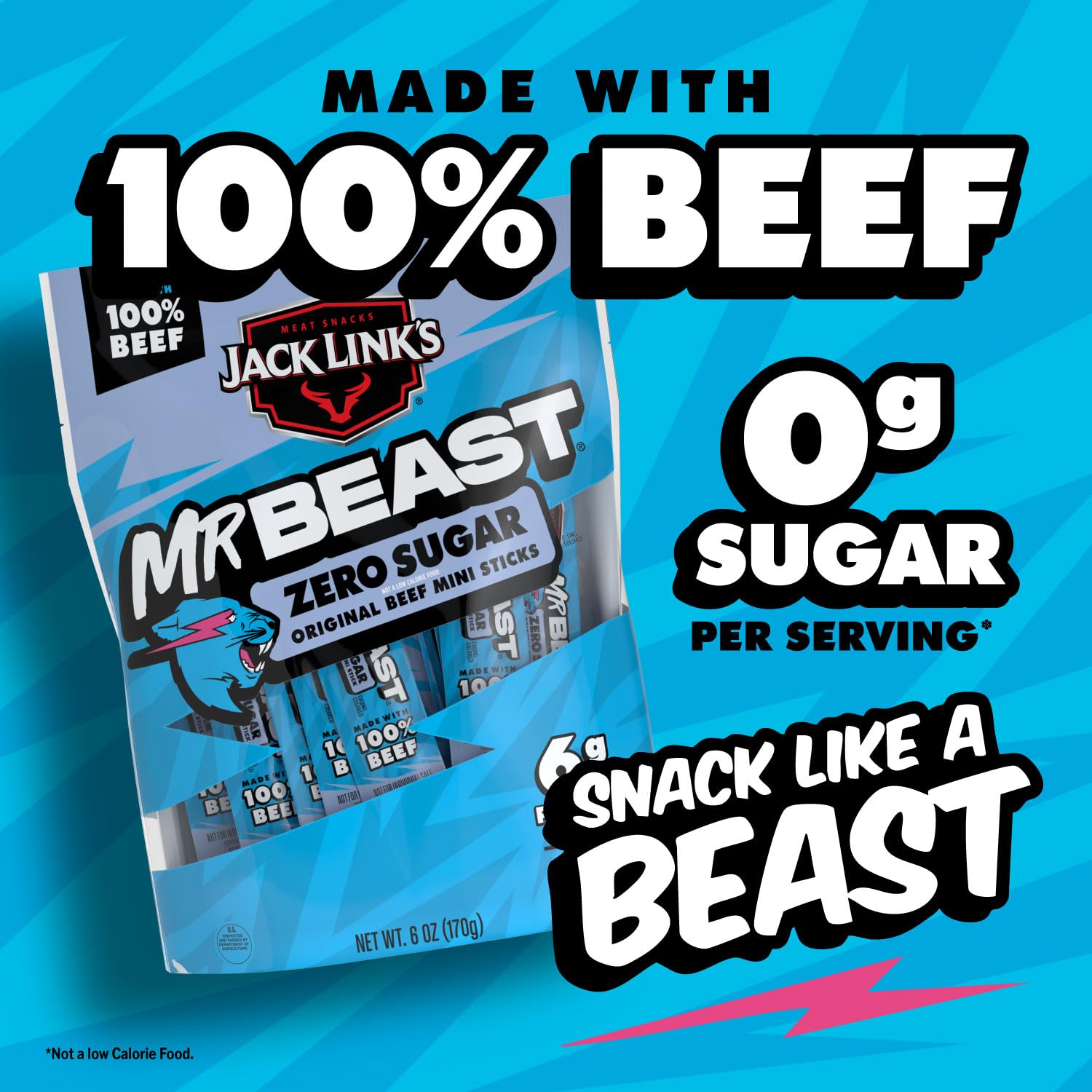 Six-gram protein per two sticks fuels busy days with Jack Links MrBeast