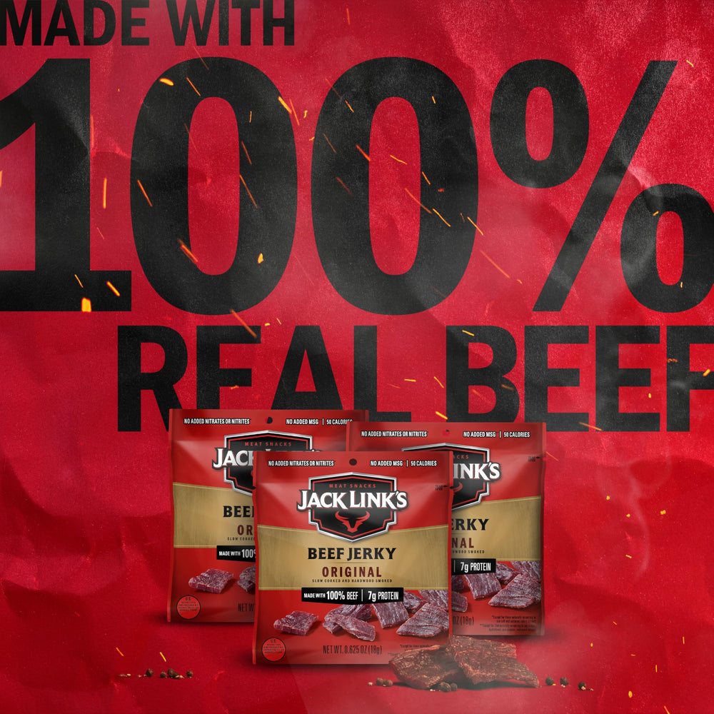 Jack Link's Original Beef Jerky 0.625 oz bag, ready-to-eat lunchbox snack.