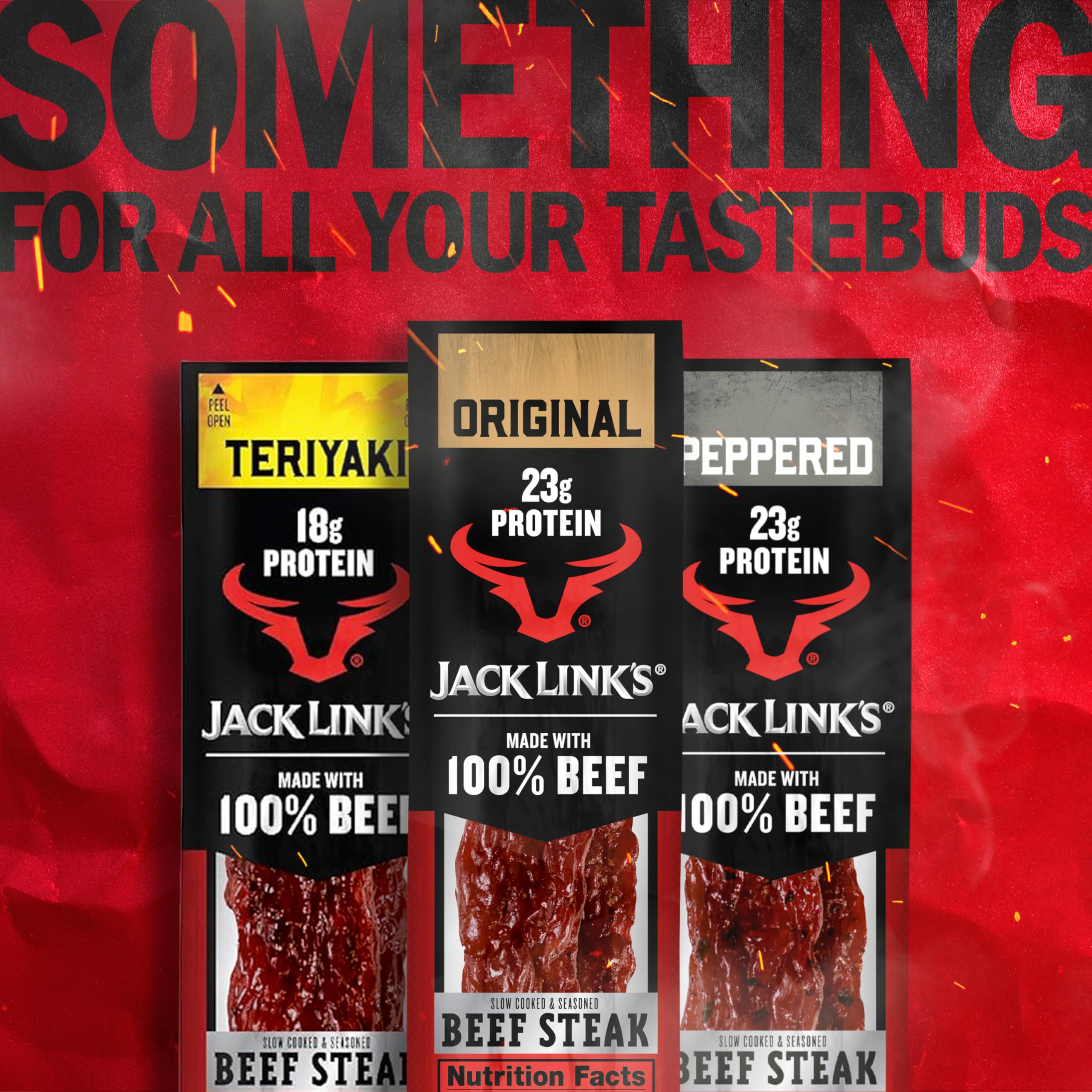 Keto-friendly labeling on Jack Link's Beef Steak Original packaging for low-carb snacking.