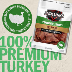 Jack Link's Original turkey jerky, hardwood smoked for flavor.