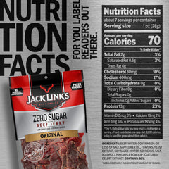 Jack Link's Original Zero Sugar Beef Jerky two-pack on shelf with resealable packaging