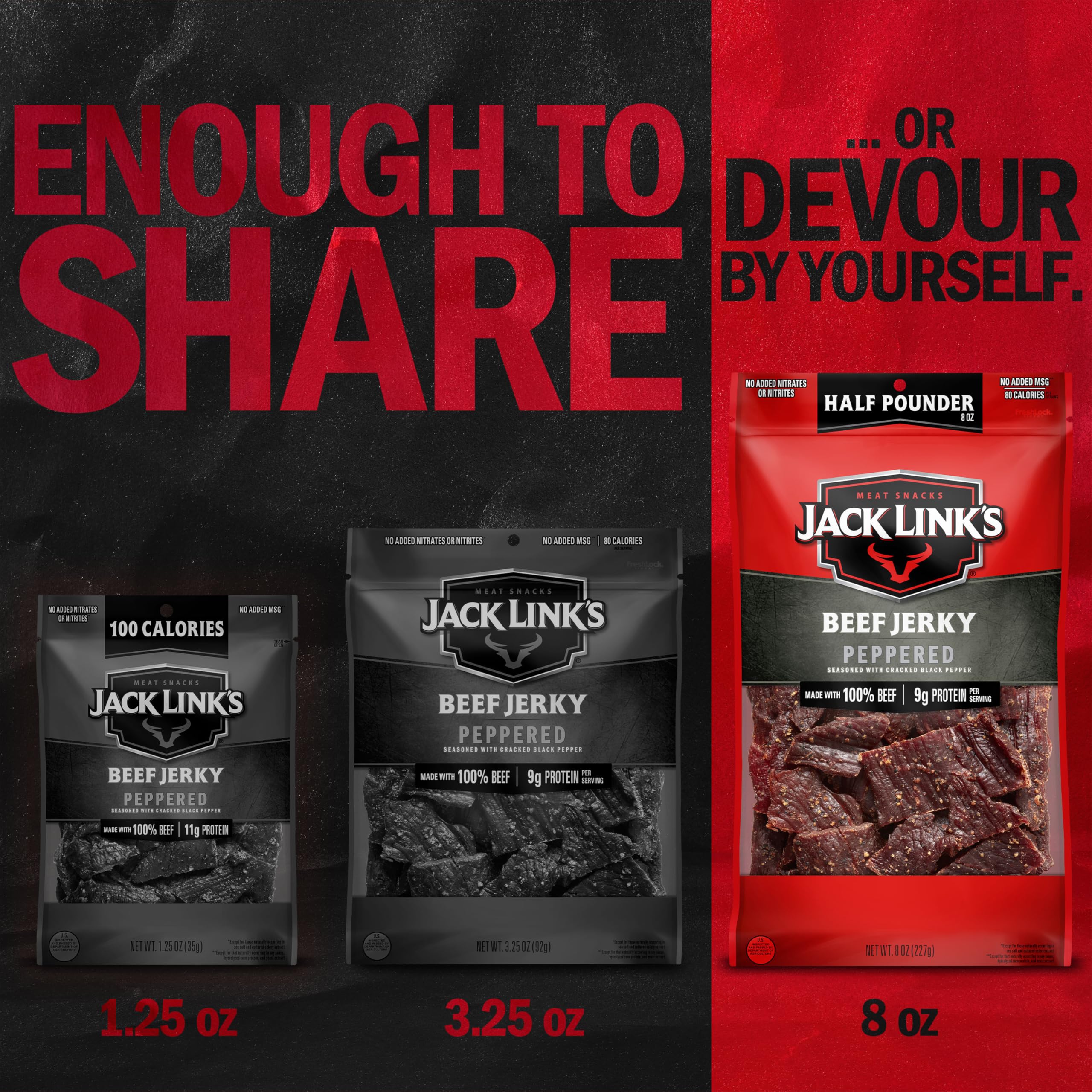 Peppered beef jerky in a lunchbox featuring Jack Link's branding