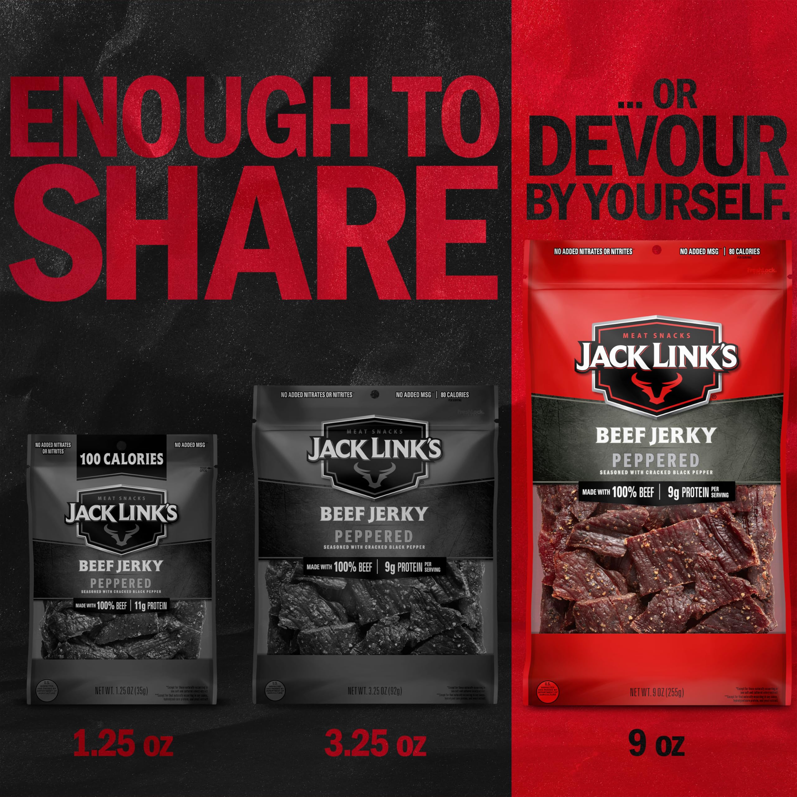 Nutrition panel visible on the dual-pack package of jerky