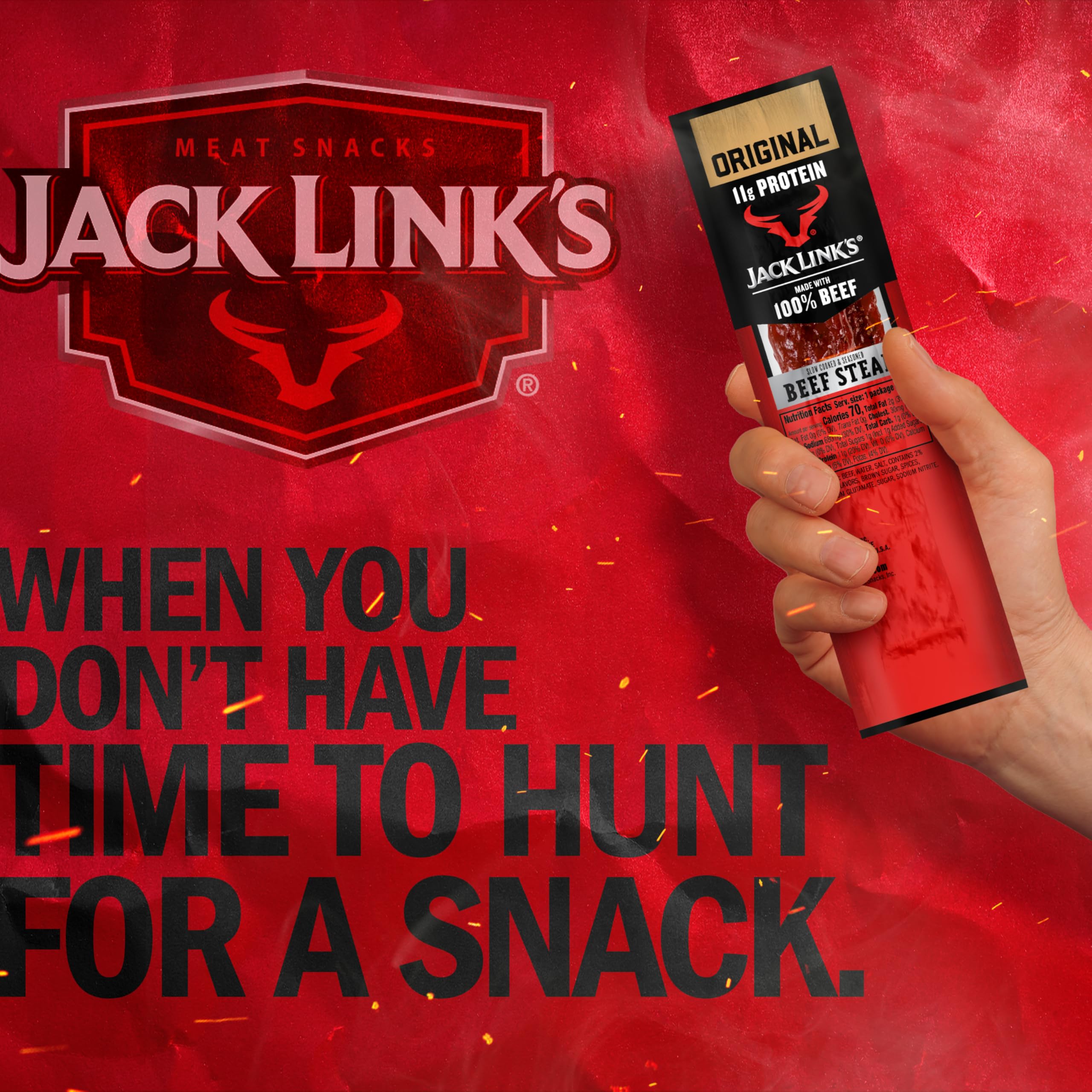 Jack Link’s Premium Cuts Beef Steak Original 1oz ready-to-eat snack, no refrigeration needed.