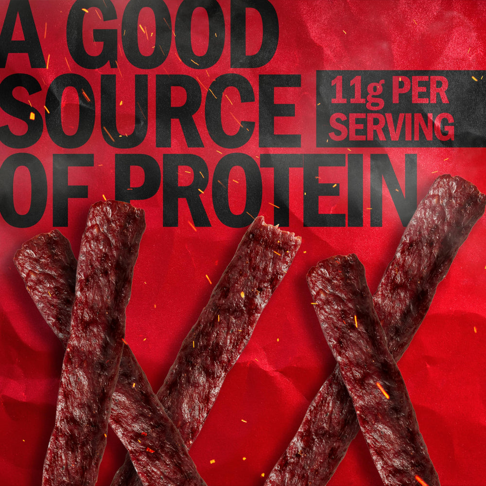 Jack Link’s Premium Cuts Beef Steak Original 1oz texture close-up suggests tenderness and savory aroma for cravings.