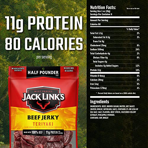 Jack Link's Teriyaki Beef Jerky resealable bag keeps flavor fresh