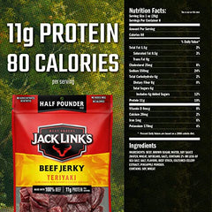 Jack Link's Teriyaki Beef Jerky resealable bag keeps flavor fresh