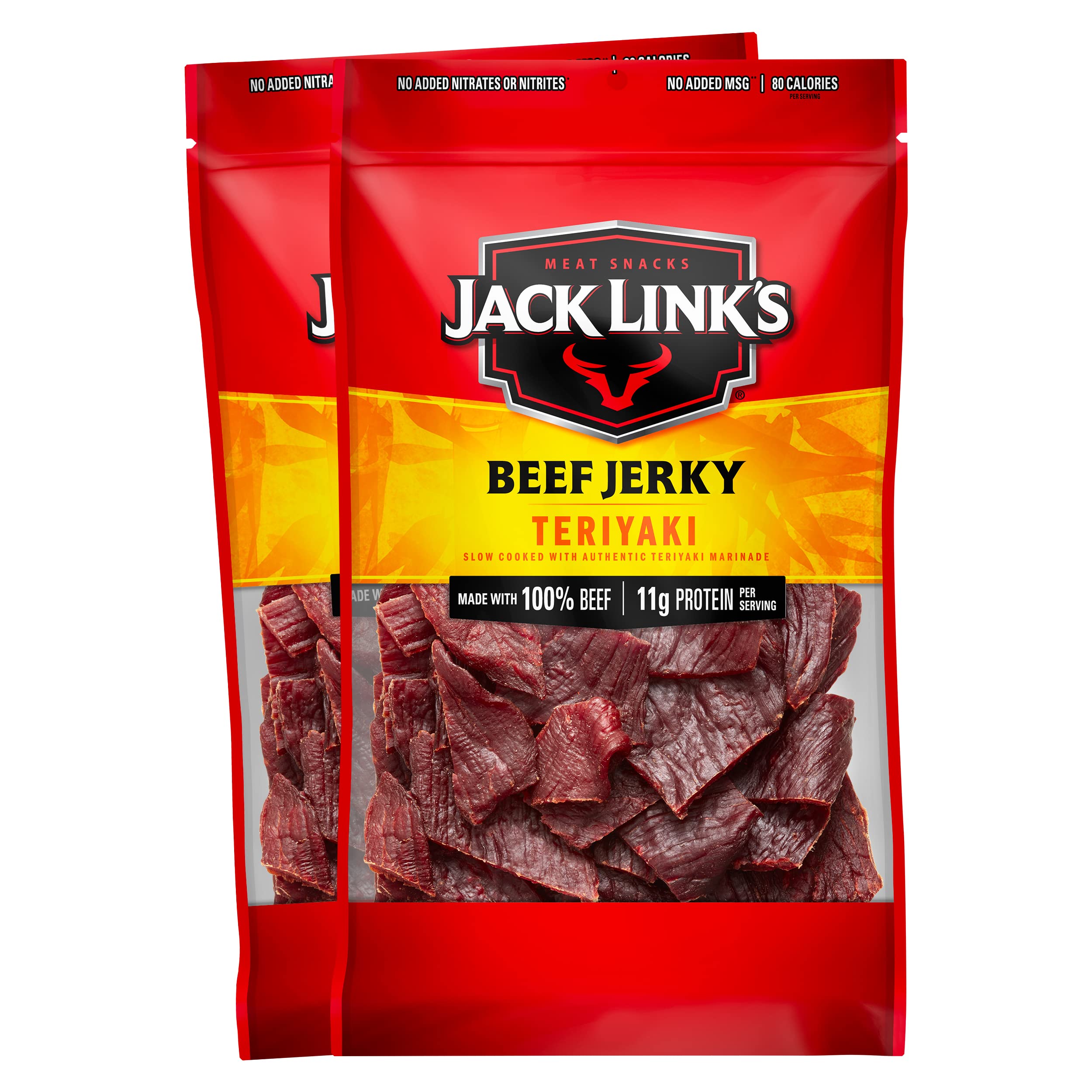 Jack Link's Teriyaki Beef Jerky two-pack bags for on-the-go protein