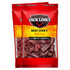 Jack Link's Teriyaki Beef Jerky two-pack bags for on-the-go protein