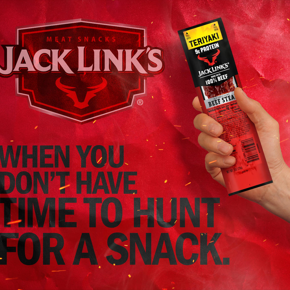 Jack Link's Teriyaki Beef Steaks in lunchbox, easy lunch protein