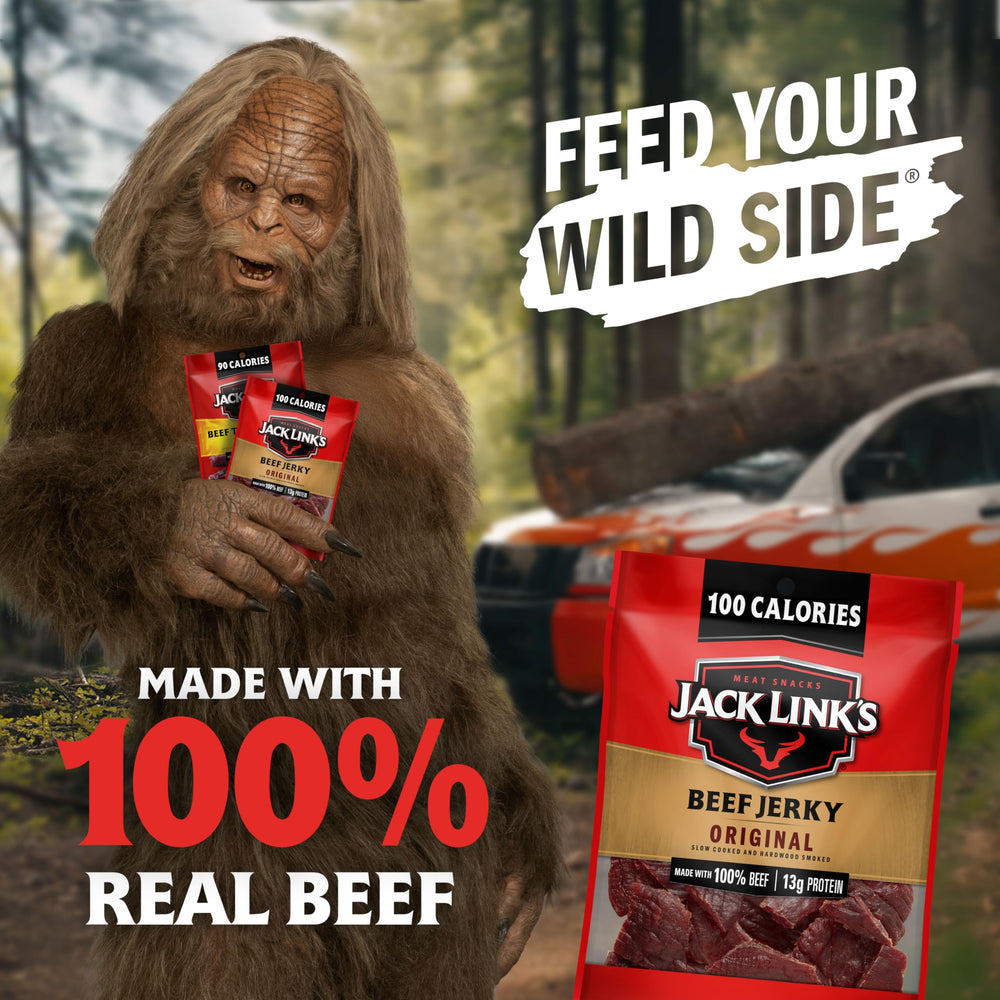 Jack Link's Teriyaki Beef Steaks pack with smoky glaze for a satisfying snack.