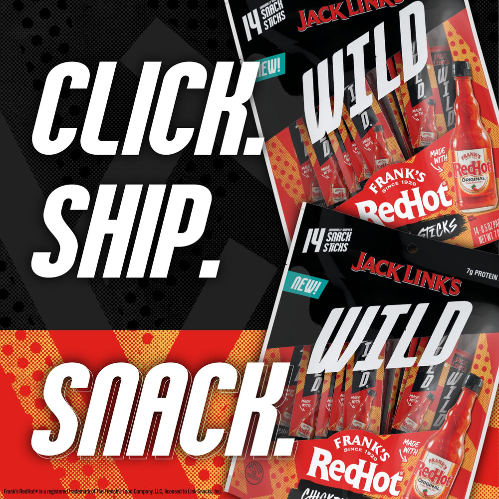 14-count bulk pack of Jack Link's Wild Mini Chicken Sticks for sharing.